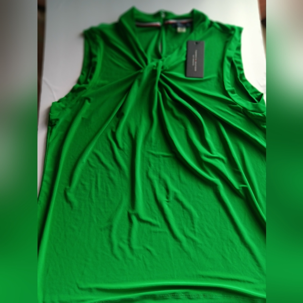 Tommy Hilfiger Vibrant Green Sleeveless Blouse